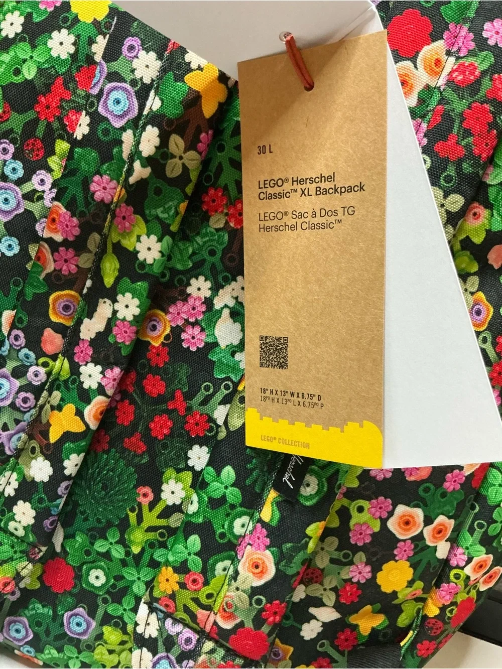 Herschel x LEGO Heritage Backpack & Matching Lunch Bag Set floral multi 15L NWT
